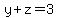 y%2Bz=3