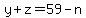 y%2Bz=59-n