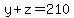 y%2Bz+=+210