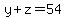 y%2Bz+=+54