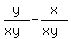 y%2F%28xy%29-x%2F%28xy%29
