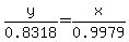 y%2F0.8318=x%2F0.9979