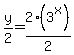 y%2F2=2%283%5Ex%29%2F2