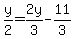 y%2F2=2y%2F3-11%2F3
