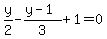 y%2F2-%28y-1%29%2F3%2B1=0