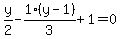 y%2F2-1%2F3%2A%28y-1%29%2B1=0