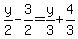 y%2F2-3%2F2=y%2F3%2B4%2F3