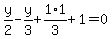 y%2F2-y%2F3%2B1%2F3%2A1%2B1=0