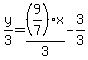 y%2F3=%289%2F7%29x%2F3-3%2F3