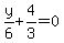 y%2F6%2B4%2F3=0