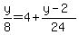 y%2F8=4%2B%28y-2%29%2F24