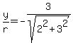 y%2Fr=-3%2Fsqrt%282%5E2%2B3%5E2%29