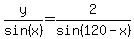 y%2Fsin%28x%29+=+2%2Fsin%28120-x%29