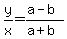 y%2Fx=%28a-b%29%2F%28a%2Bb%29