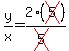 y%2Fx+=+2%2A%28cross%285%29%29%2F%28cross%285%29%29