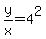 y%2Fx+=+4%5E2