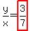y%2Fx+=+highlight%283%2F7%29