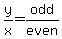 y%2Fx+=+odd%2Feven