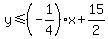 y%3C=%28-1%2F4%29x%2B15%2F2
