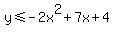 y%3C=-2x%5E2%2B7x%2B4