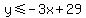 y%3C=-3x%2B29