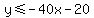 y%3C=-40x+-+20