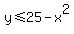 y%3C=25-x%5E2