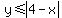 y%3C=abs%284-x%29