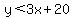 y%3C3x%2B20