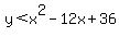 y%3Cx%5E2-12x%2B36