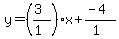 y=%28%28%2B3%29%2F%281%29%29x%2B%28-4%29%2F%281%29