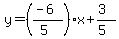 y=%28%28-6%29%2F%285%29%29x%2B%283%29%2F%285%29
