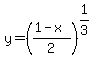 y=%28%281-x%29%2F2%29%5E%281%2F3%29