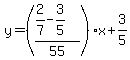 y=%28%282%2F7-3%2F5%29%2F55%29x%2B3%2F5