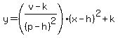 y=%28%28v-k%29%2F%28p-h%29%5E2%29%28x-h%29%5E2%2Bk