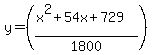 y=%28%28x%5E2%2B54x%2B729%29%2F1800%29