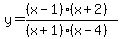 y=%28%28x-1%29%28x%2B2%29%29%2F%28%28x%2B1%29%28x-4%29%29