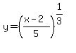 y=%28%28x-2%29%2F5%29%5E%281%2F3%29
