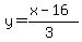 y=%28%2Bx-16%29%2F%283%29