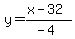 y=%28%2Bx-32%29%2F%28-4%29