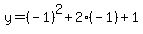y=%28-1%29%5E2%2B2%28-1%29%2B1