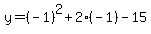 y=%28-1%29%5E2%2B2%28-1%29-15