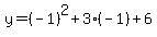 y=%28-1%29%5E2%2B3%28-1%29%2B6
