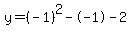 y=%28-1%29%5E2--1-2