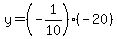 y=%28-1%2F10%29%28-20%29