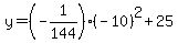 y=%28-1%2F144%29%28-10%29%5E2%2B25