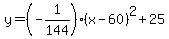 y=%28-1%2F144%29%28x-60%29%5E2%2B25