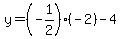 y=%28-1%2F2%29%28-2%29-4