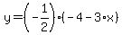 y=%28-1%2F2%29%28-4-3%2Ax%29