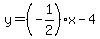 y=%28-1%2F2%29x-4